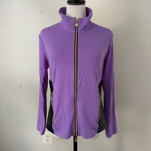 NWT Brendratti Womens Golf Club Jacket L Luxury Full Zip Maximalist Athleisure‎